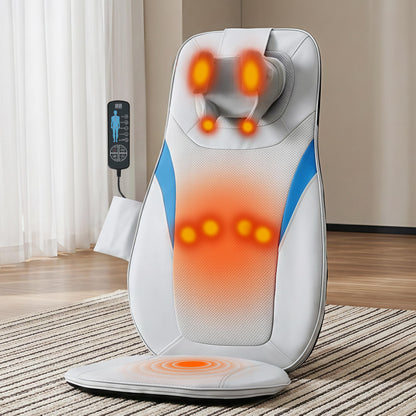 Hlpmedical Livemor full back massage cushion with 3D kneading and heating functions for relaxation and pain relief.