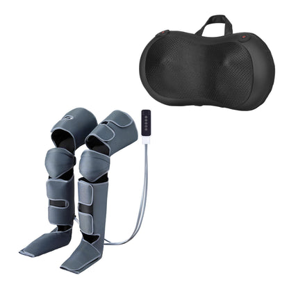 Hlpmedical Livemor leg and foot massager with air compression, back and neck massage, and heat therapy for relaxation.