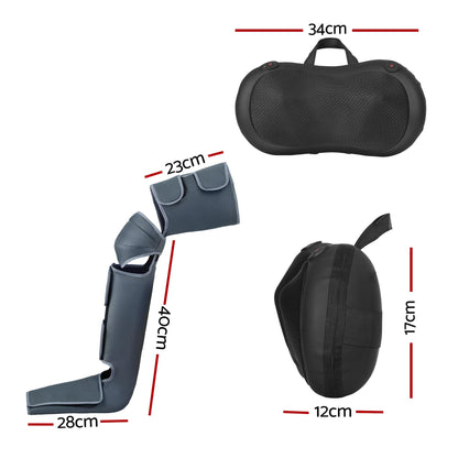 Hlpmedical Livemor leg and foot massager with air compression, back and neck massage, and heat therapy for relaxation.