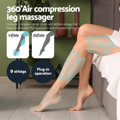 Hlpmedical Livemor Leg and Foot Massager with air compression, back and neck massage, and heat therapy for relaxation.