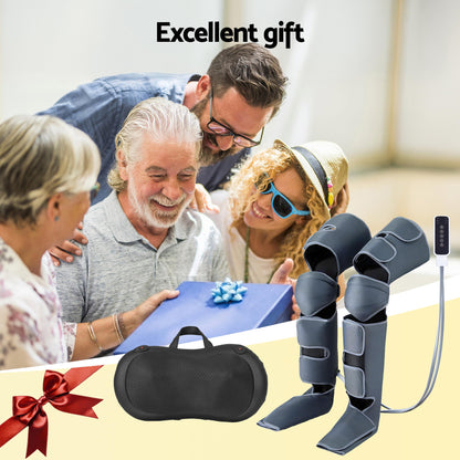 Hlpmedical Livemor leg and foot massager with air compression, back and neck massage, and heat therapy for relaxation.