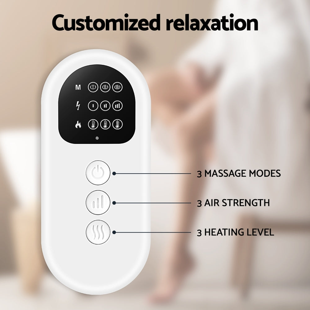 Hlpmedical Livemor Leg Massager with heated air compression for calf relaxation and improved circulation.