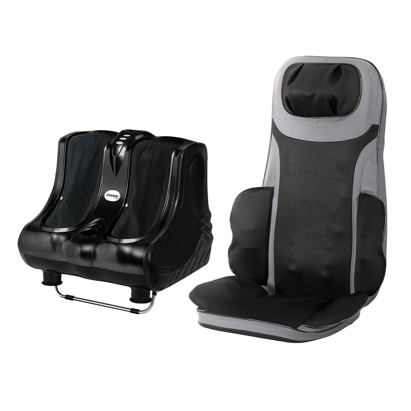 Hlpmedical Livemor massage cushion with heating, calf, and foot massager for relaxing health and beauty therapy.