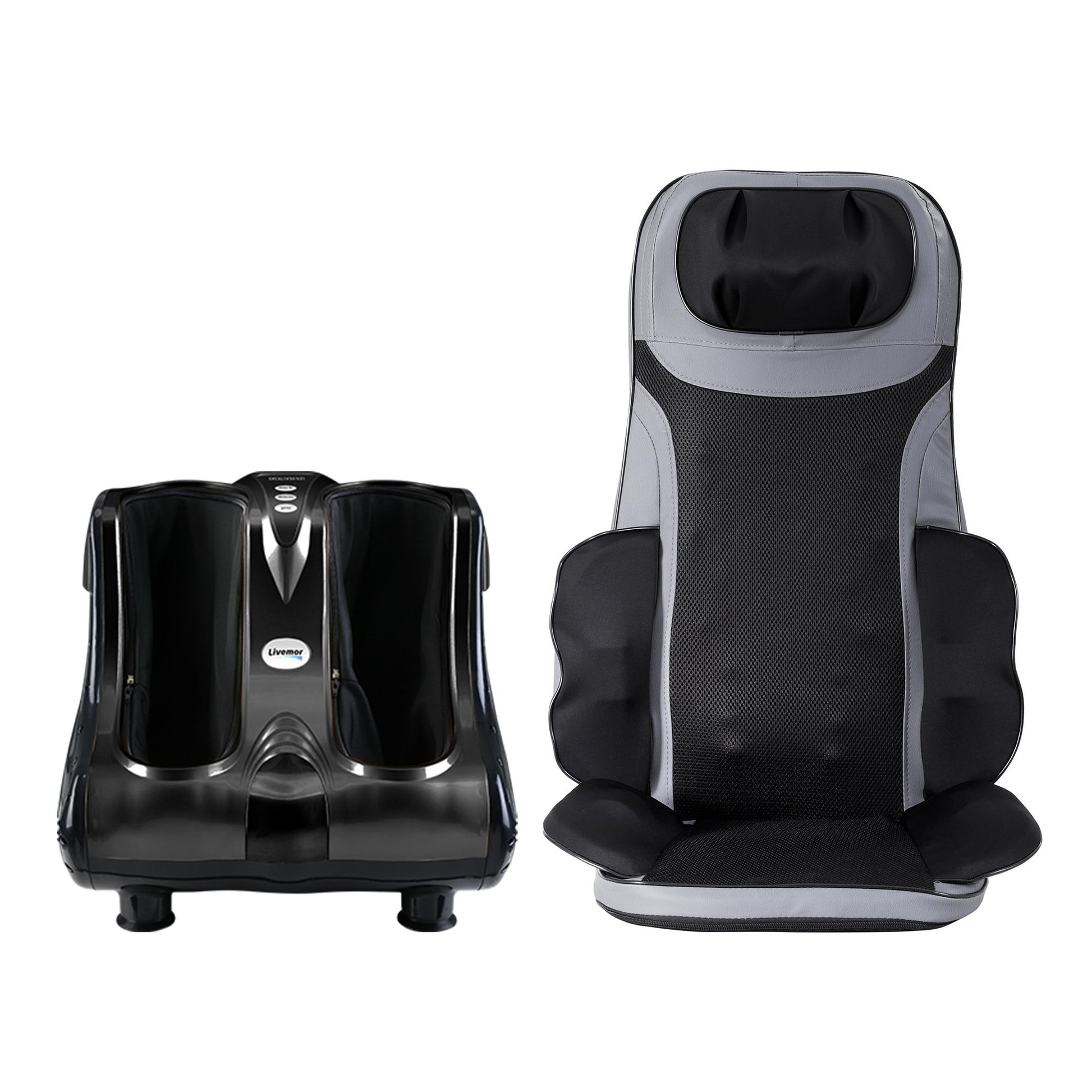 Hlpmedical Livemor massage cushion with heating, calf, and foot massager for relaxing health and beauty massage therapy.