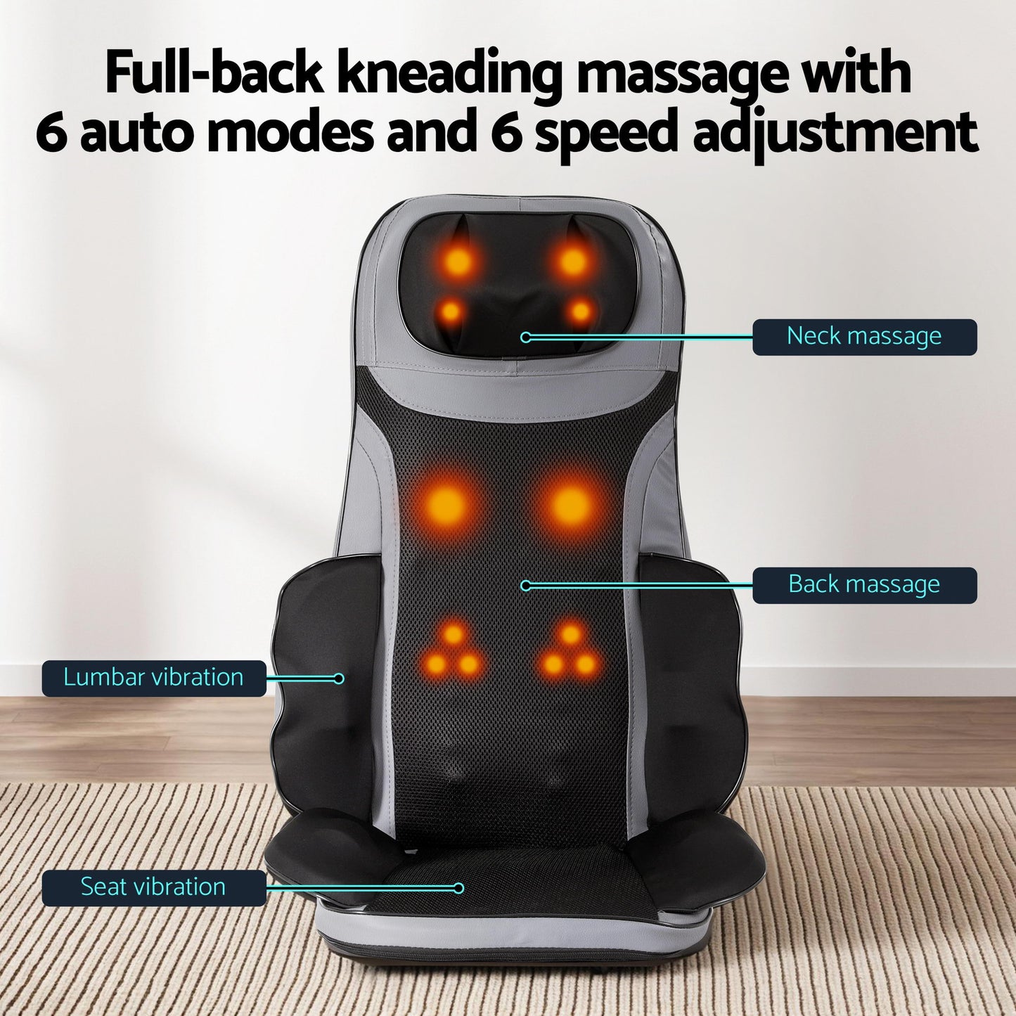 Hlpmedical Livemor massage cushion with heating, calf, and foot massager in a home relaxation setting
