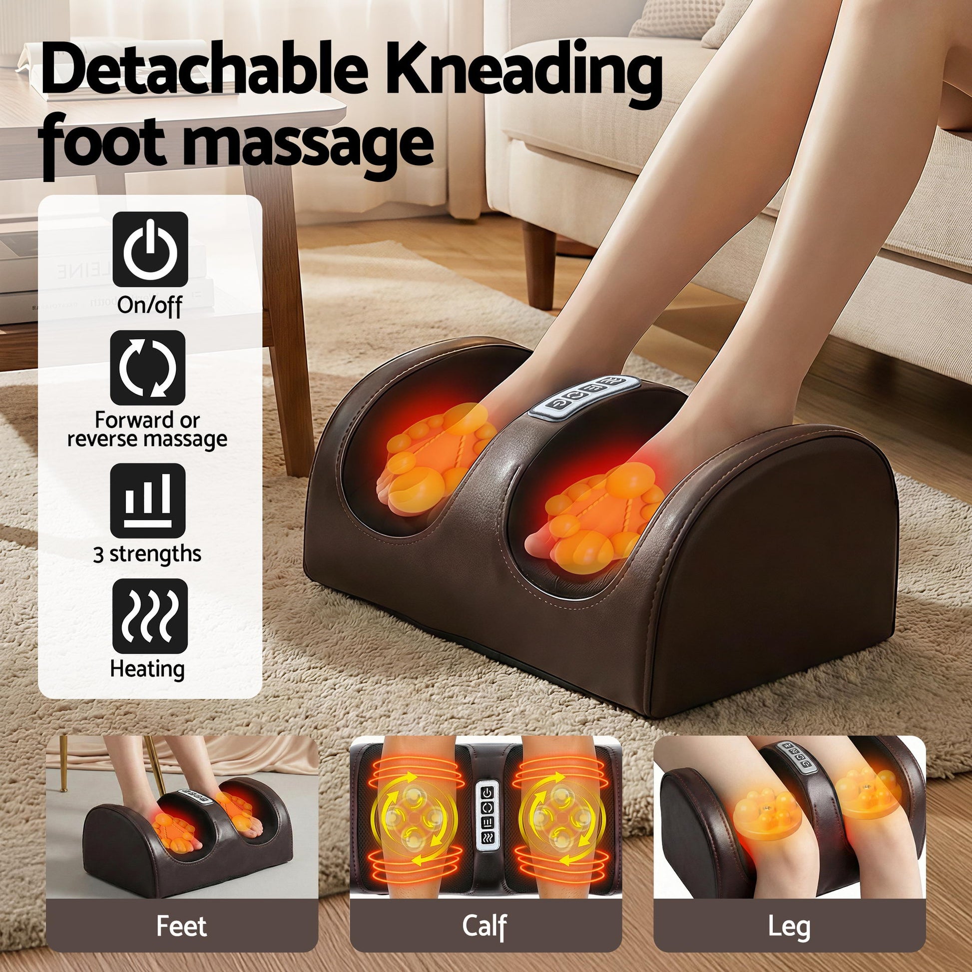 Hlpmedical Livemor massage mat with kneading, heated vibration, airbag massage for neck and foot relaxation on a mattress.