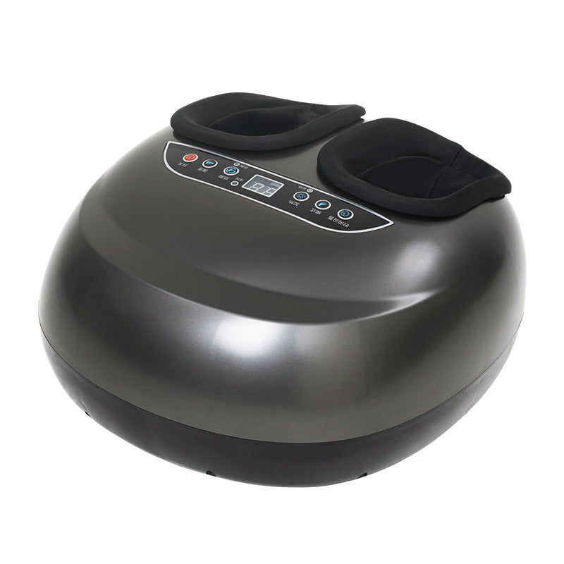 Black Hlpmedical luxury automatic foot and calf massager with digital display, adjustable intensity, shiatsu, and air compression.