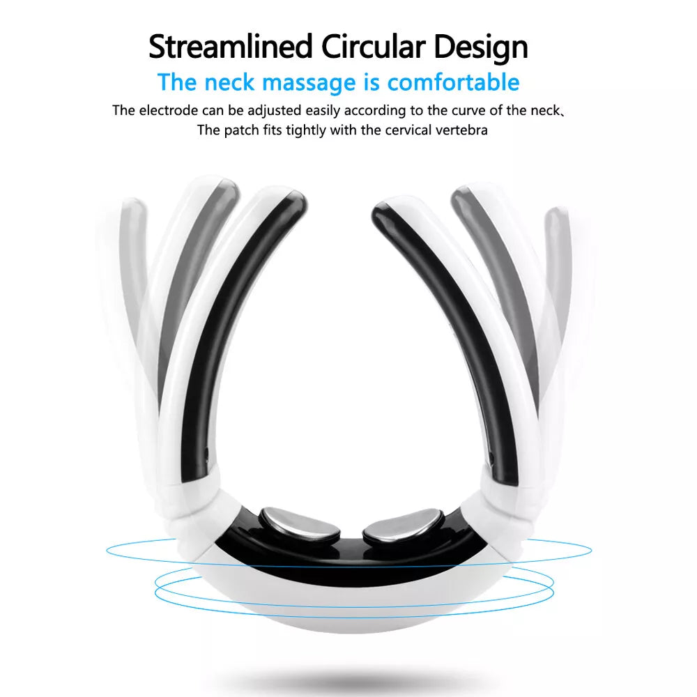 Hlpmedical neck massager with pulse therapy for pain relief and relaxation, designed for cervical massage and muscle relaxation.