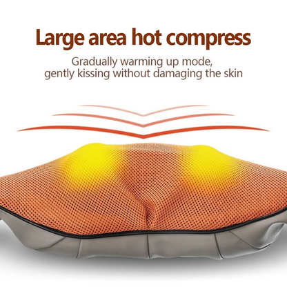 Hlpmedical portable kneading neck and shoulder massager with heat, beige, four-button control, designed for relaxation and muscle relief.