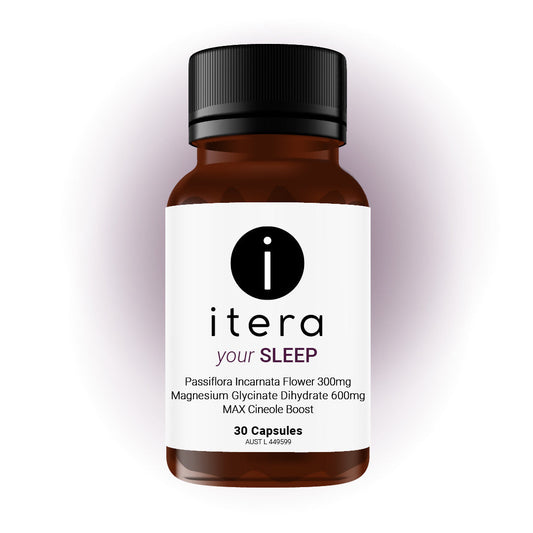 Itera Health Your Sleep supplement capsules by Hlpmedical, 30 softgel capsules for better sleep and relaxation.
