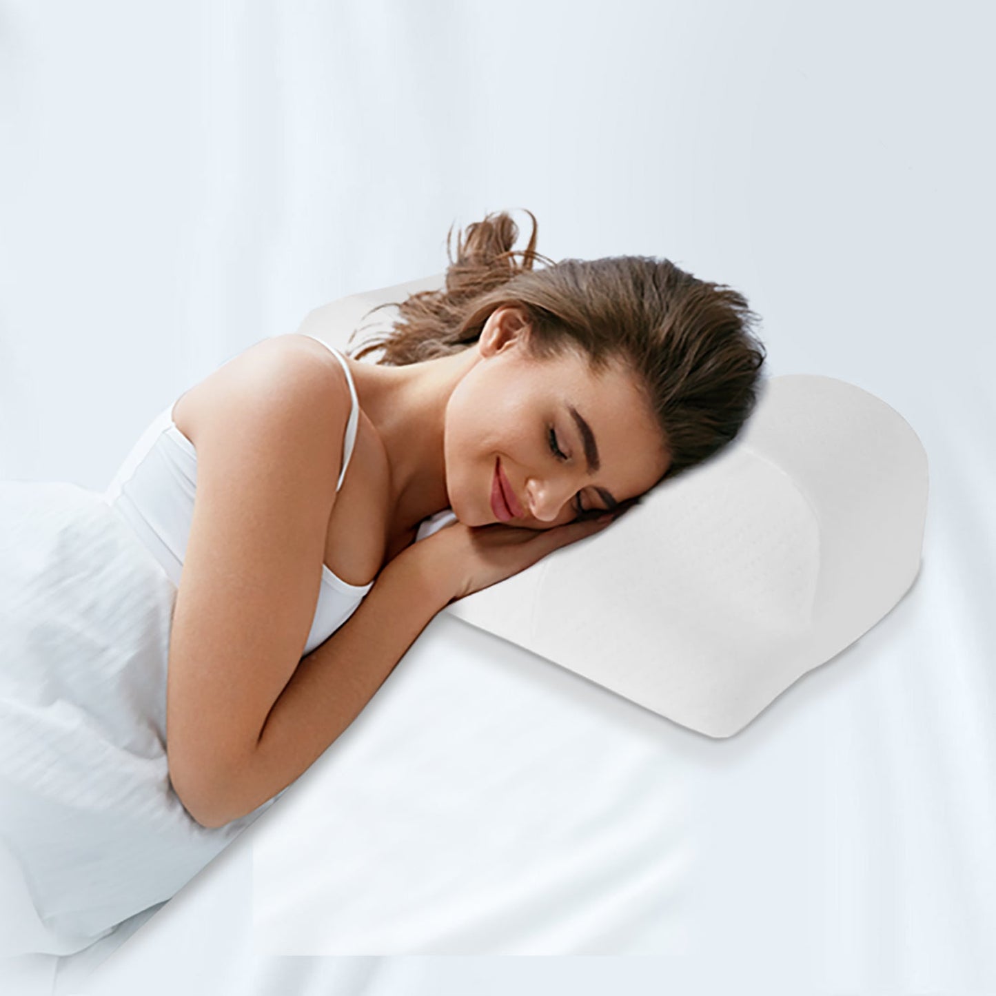 Memory foam beauty sleep pillow from Hlpmedical designed to support neck and shoulders, reducing pain and enhancing rest.