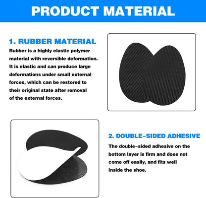 Hlpmedical non-slip rubber insoles for feet, self-adhesive, unisex noise-reducing sole pads for enhanced foot comfort and safety.
