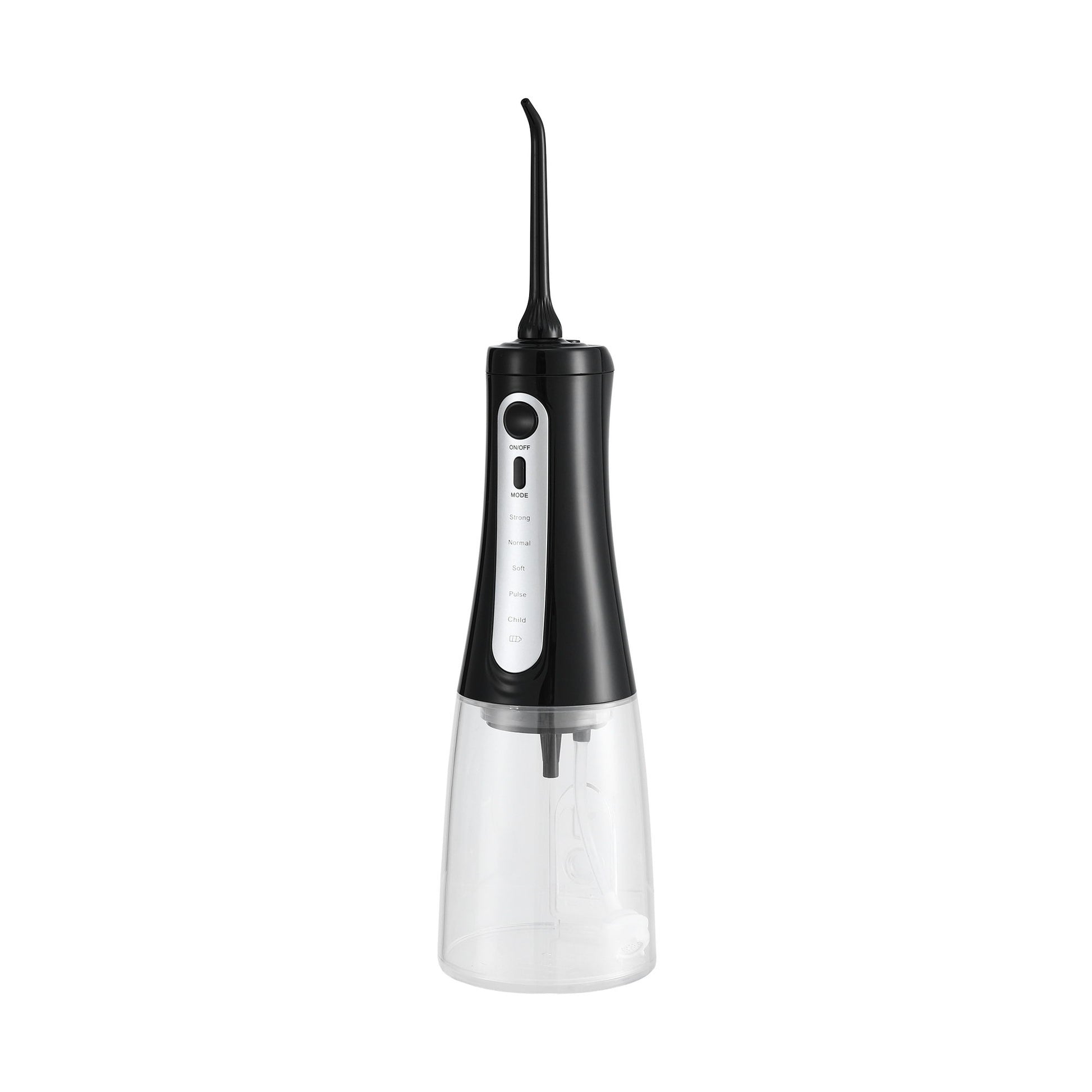 Devanti cordless water flosser in black, personal oral care device for effective dental cleaning and gum health.