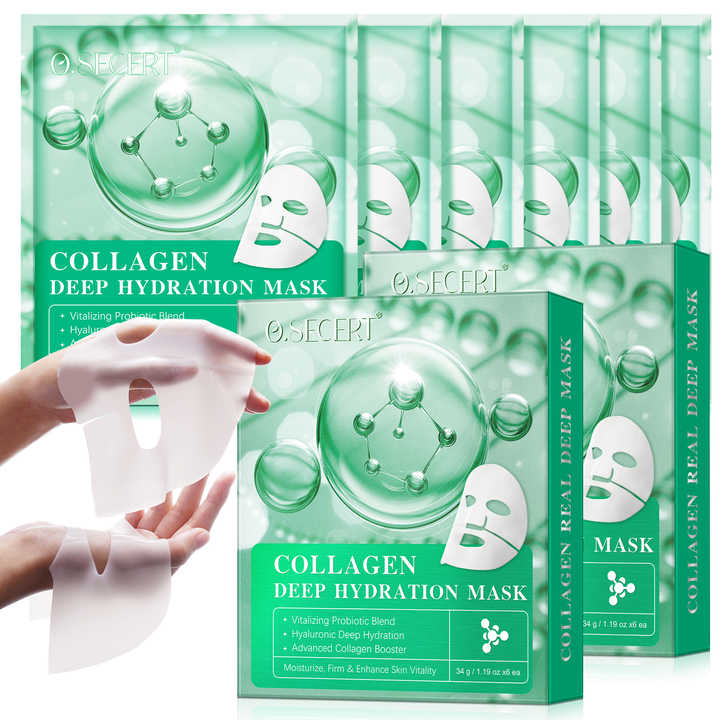 Hlpmedical collagen Real Deep Facial Sheet Mask for women, deep moisturizing overnight skincare mask for healthy, hydrated skin.
