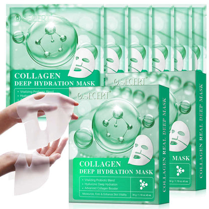 Hlpmedical collagen Real Deep Facial Sheet Mask for women, deep moisturizing overnight skincare mask for healthy, hydrated skin.