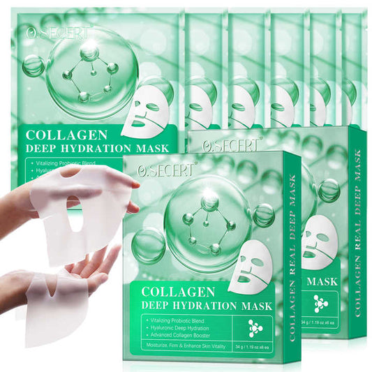 Hlpmedical collagen Real Deep Facial Sheet Mask for women, deep moisturizing overnight skincare mask for healthy, hydrated skin.