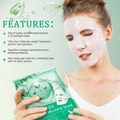 Hlpmedical collagen deep facial sheet mask for women, providing overnight moisturizing and skin rejuvenation.