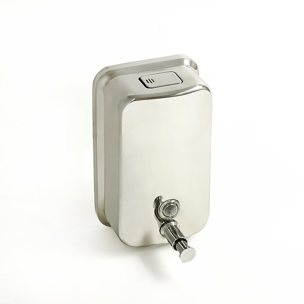 304 stainless steel wall-mounted liquid soap and hand sanitizer dispenser, 1000ml capacity for bathroom, kitchen, or hospital use