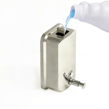 304 stainless steel commercial liquid soap and hand sanitizer dispenser wall-mounted in bathroom or kitchen setting, 1000ml capacity.