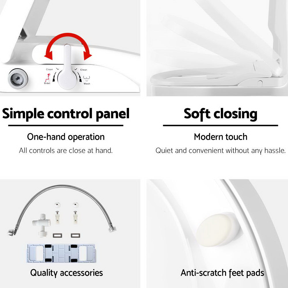 Hlpmedical Cefito non-electric bidet toilet seat cover with auto smart water wash and dry feature, designed for bathroom comfort.