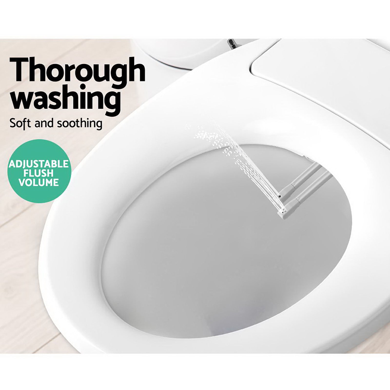 Hlpmedical Cefito non-electric bidet toilet seat cover with auto water spray, wash knob control, designed for bathroom comfort.