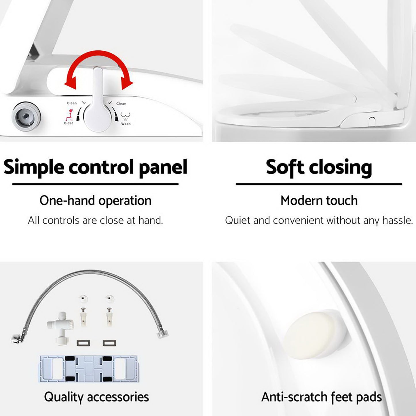 Hlpmedical Cefito non-electric bidet toilet seat cover with water spray, wash knob control, designed for bathroom comfort and hygiene.