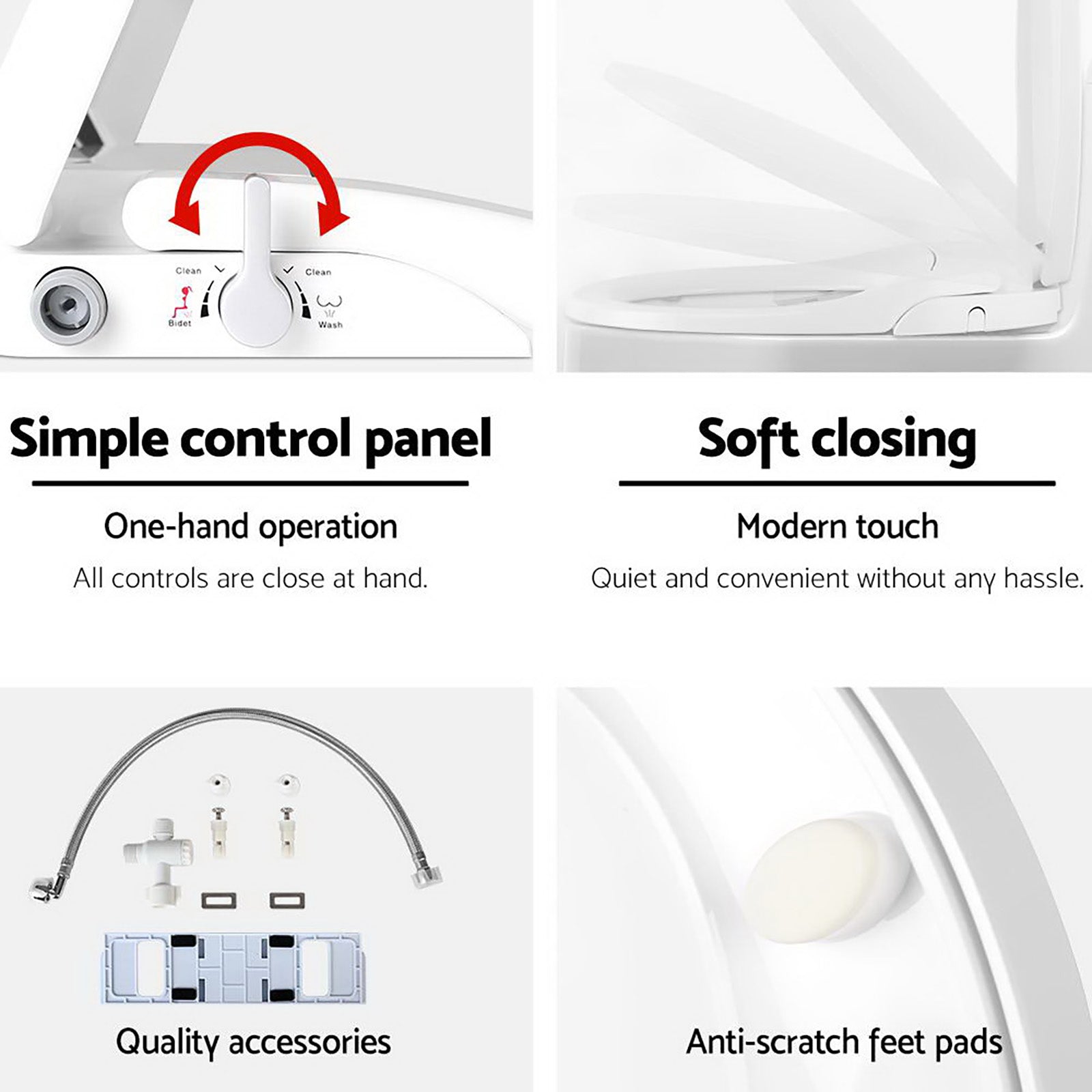 Hlpmedical Cefito non-electric bidet toilet seat cover with water spray, wash knob control, designed for bathroom comfort and hygiene.