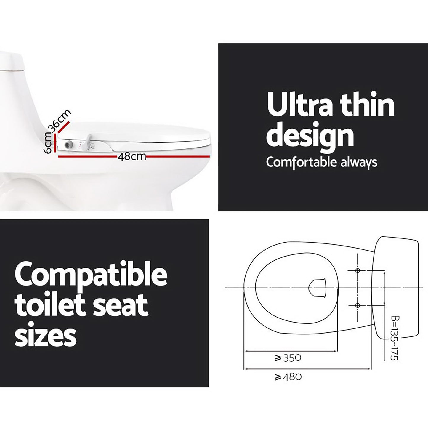 Hlpmedical Cefito non-electric bidet toilet seat cover with auto water spray, wash knob control, and hygienic design for bathroom use.