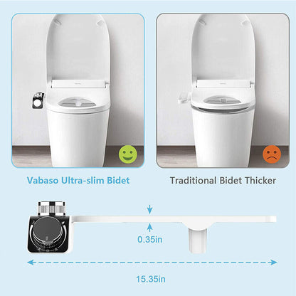 Hlpmedical non-electric toilet bidet seat with dual nozzles, water sprayer, and bathroom accessory for enhanced hygiene.