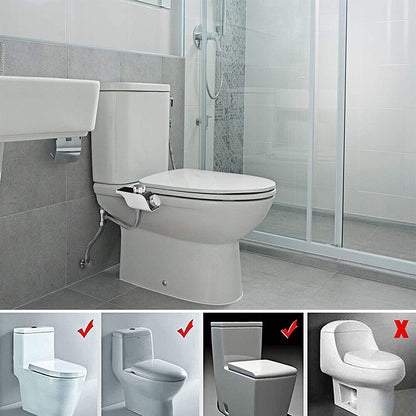 Hlpmedical non-electric toilet bidet seat with dual nozzles, water sprayer, bathroom accessory for enhanced hygiene and comfort