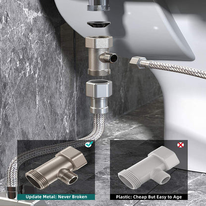 Hlpmedical non-electric toilet bidet seat with dual nozzles, water sprayer, designed for bathroom use.