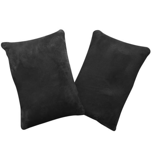 Two red 11x7 inch cooling memory foam pillows for sleeping, travel, neck, knee, lumbar support, and pet use.
