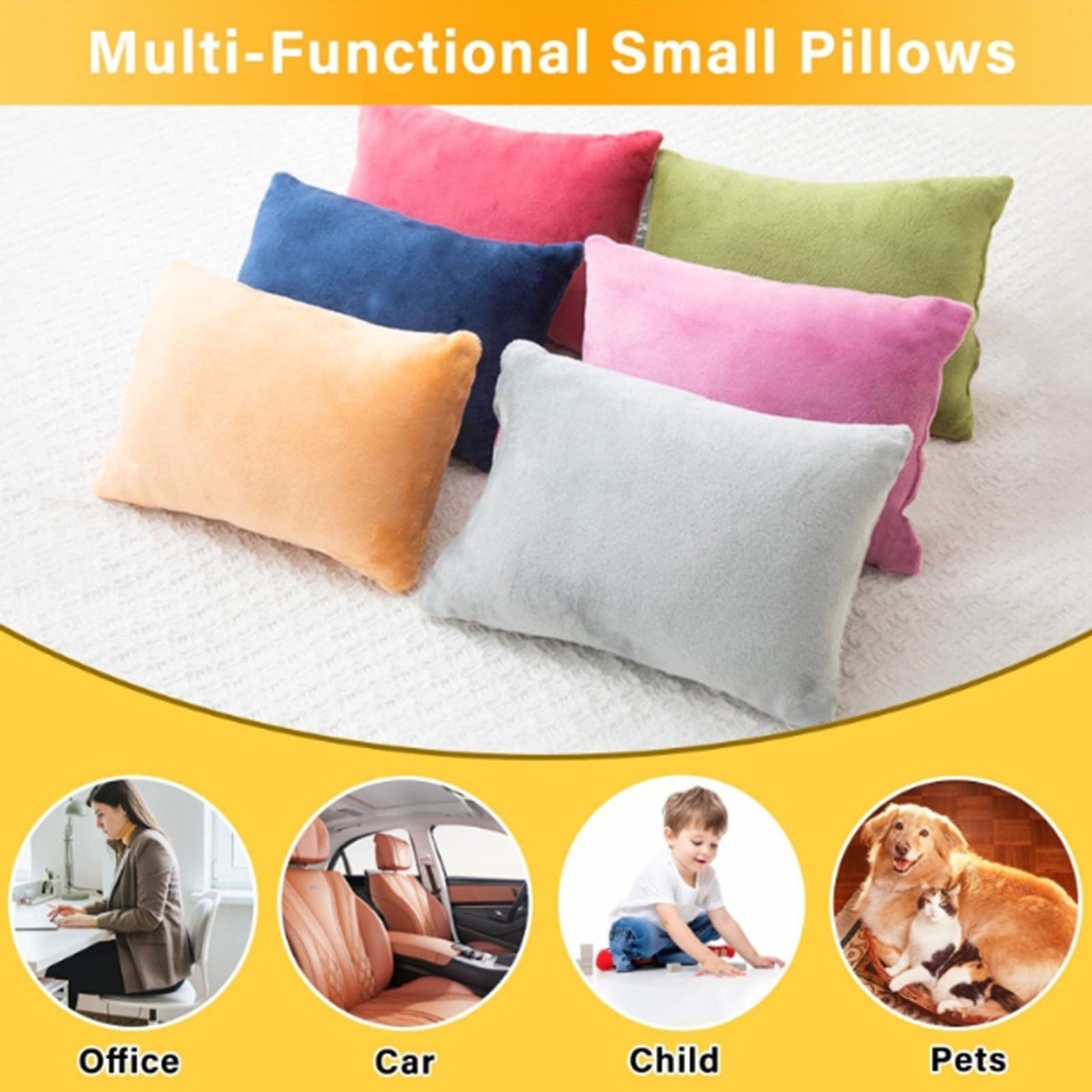 Two red cooling memory foam mini pillows, 11x7 inches, for sleeping, travel, neck, knee, lumbar support, and pet comfort.