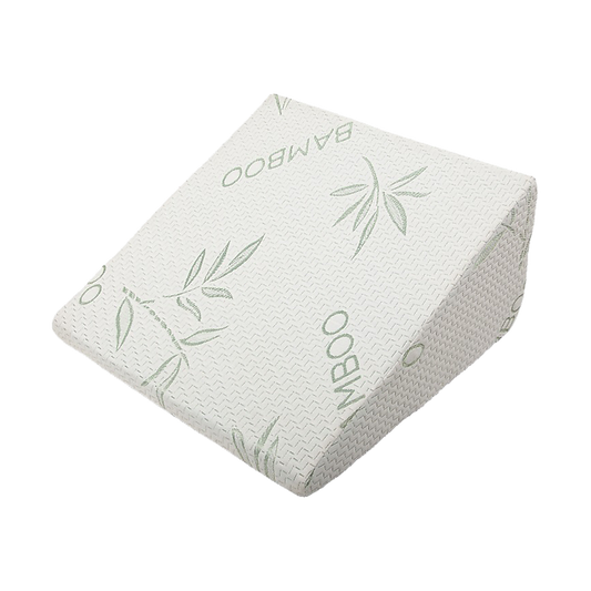 Hlpmedical cooling gel memory foam bed wedge pillow with cover, provides neck and back support for comfortable sleep.