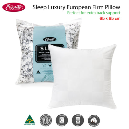 Easyrest Sleep Luxury European Firm Pillow by Hlpmedical, supportive bedding pillow ideal for comfortable sleep.