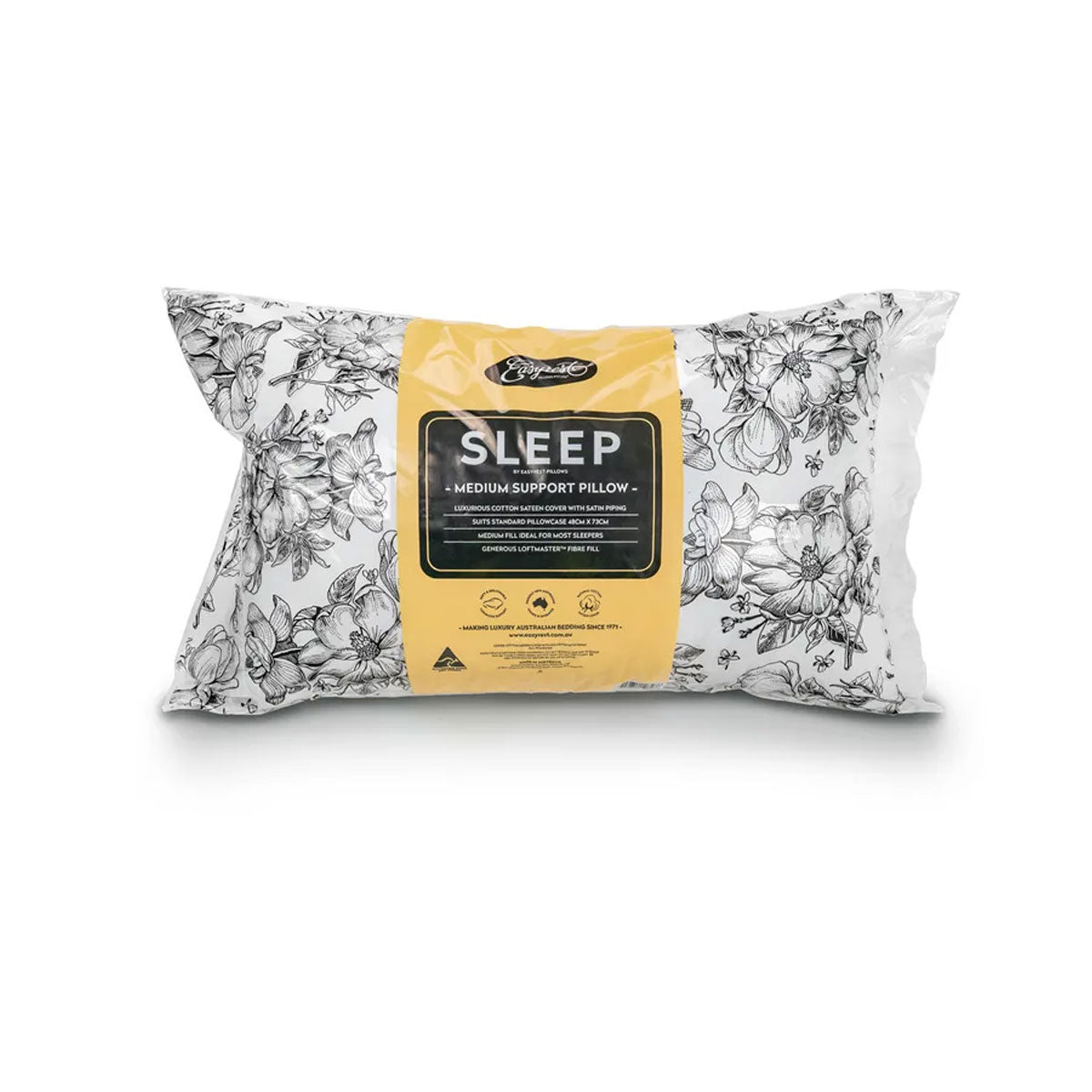 Hlpmedical Easyrest Sleep Medium Support Standard Pillow, 48 x 73 cm, white, plush bedding pillow for comfortable sleep