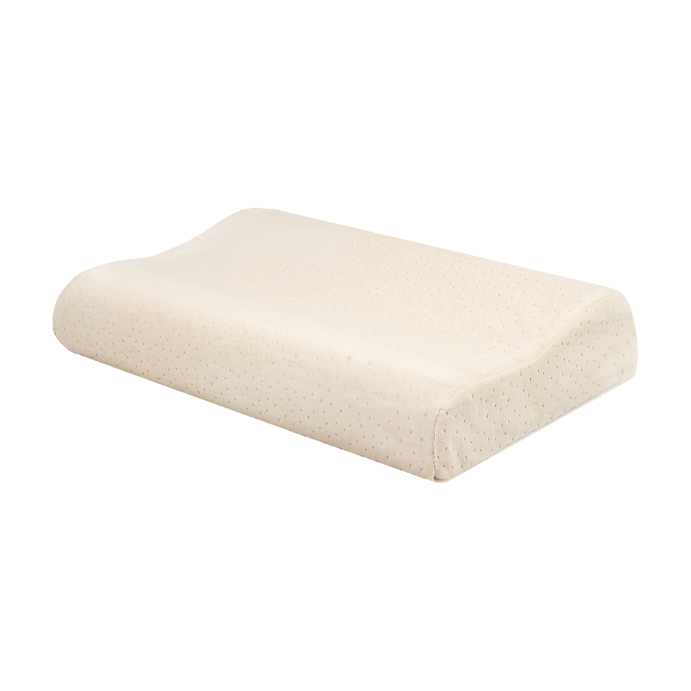 Pure natural latex sleep pillow with spine support, 30x50cm, designed for comfort and ergonomic back alignment.