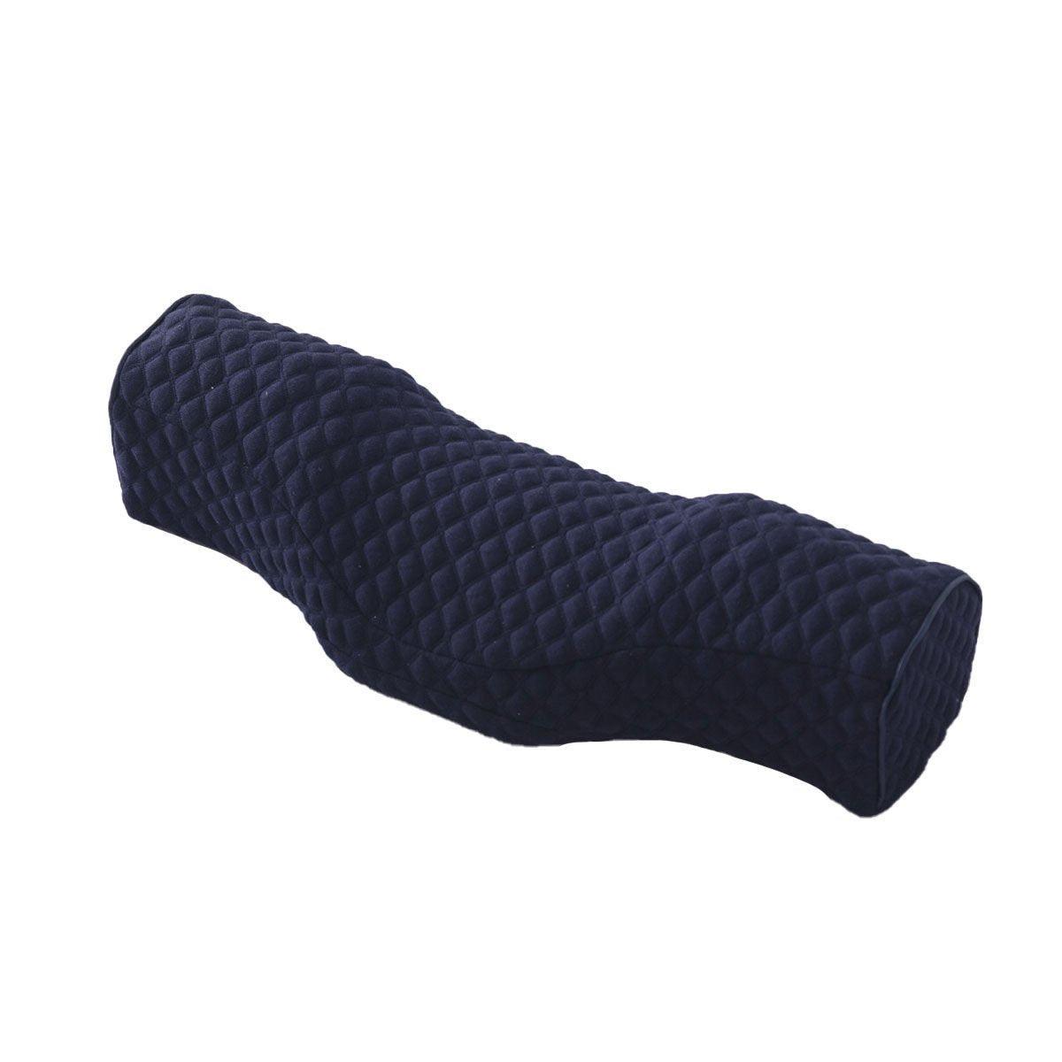 White orthopedic memory foam cervical neck pillow for sleep support, designed for comfort and slow rebound.