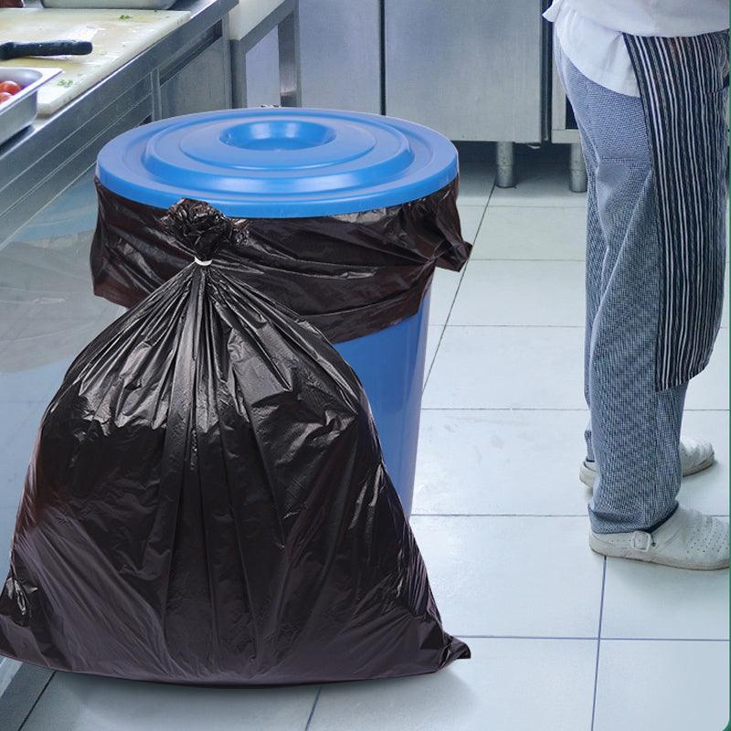 100 heavy-duty black bin bags by Hlpmedical, durable refuse sacks for kitchen pedal bins, 90x100cm, 100-pack.