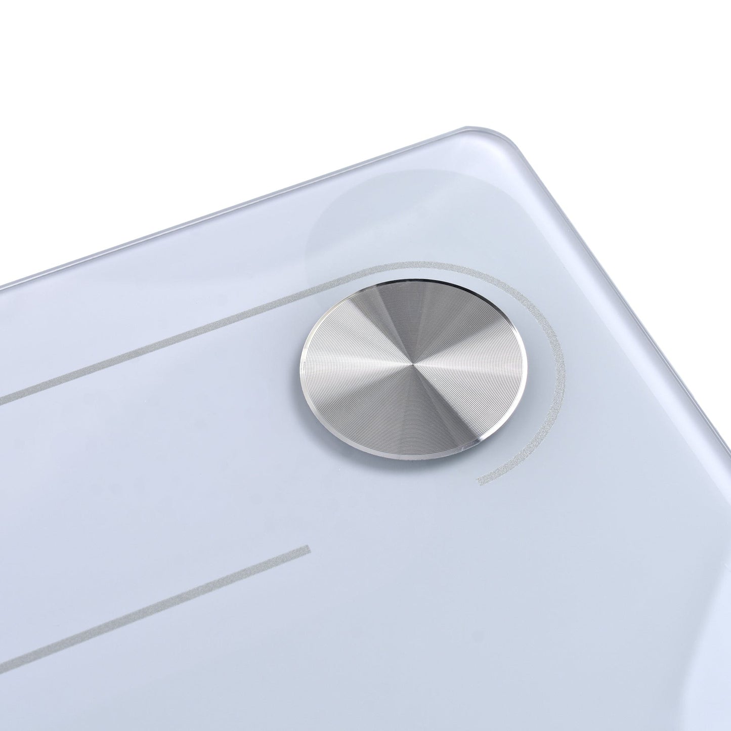 Hlpmedical Clevinger Bluetooth digital glass bathroom scale with 180kg capacity, sleek design, and smart digital display.
