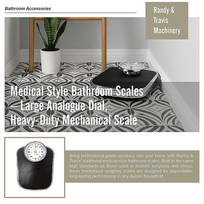 Hlpmedical medical-style bathroom scales with large analogue dial, heavy-duty mechanical design for accurate weight measurement.