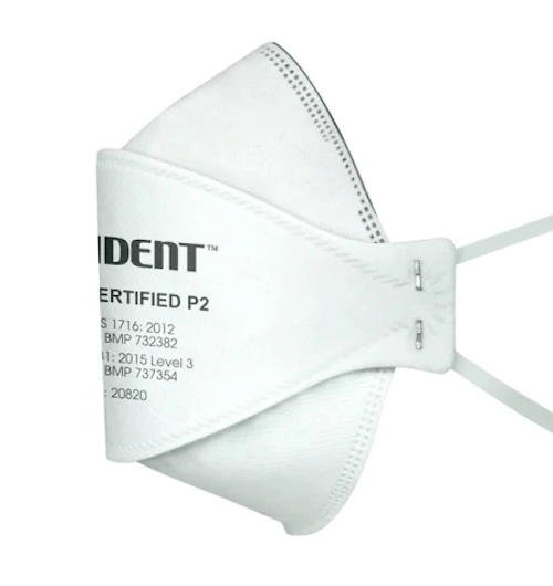 Hlpmedical Trident P2 respirator masks, individually packed in a box of 24 for medical and protective use.