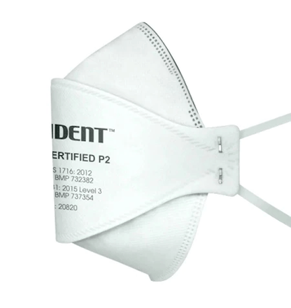 Hlpmedical Trident P2 respirator masks, individually packed in a box of 24 for medical and protective use.