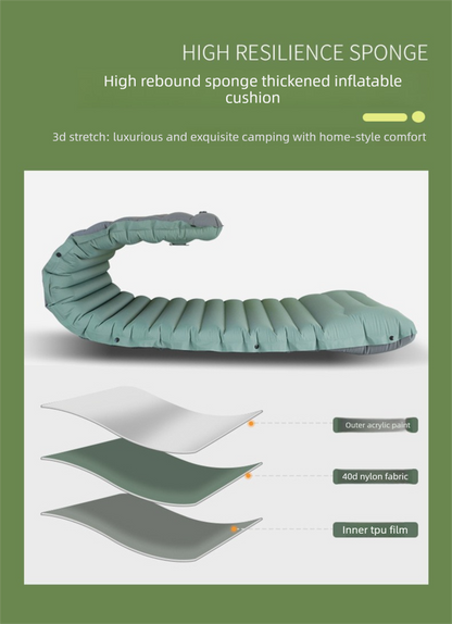 Hlpmedical outdoor camping self-inflatable air mattress in desert grey, foldable TPU sleeping pad for beach and picnic use