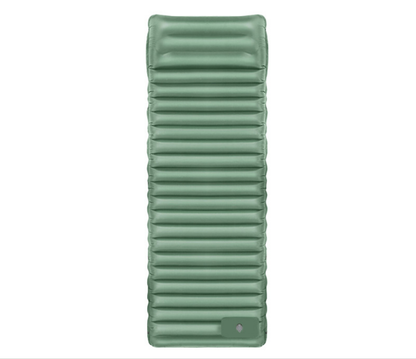 Hlpmedical outdoor camping self-inflatable air mattress in green and grey, portable foldable TPU sleeping pad for beach and picnic use