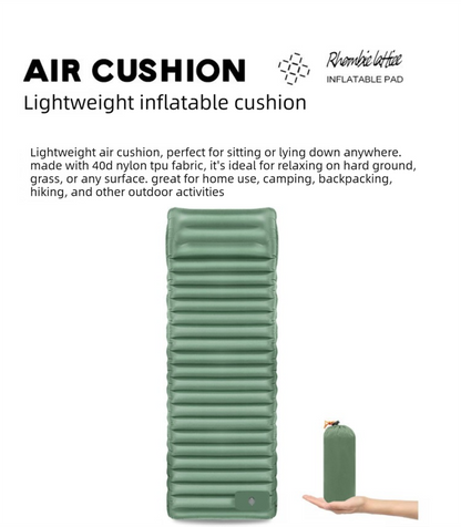 Orange Hlpmedical ultralight TPU inflatable camping mattress, 195x70x10cm, portable press pump, moisture-proof outdoor sleeping pad.