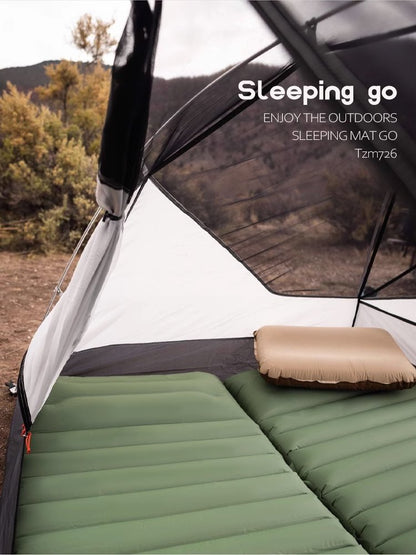 Hlpmedical ultralight TPU inflatable camping mattress in orange, 195x70x10cm with press pump for outdoor hiking and moisture-proof camping.