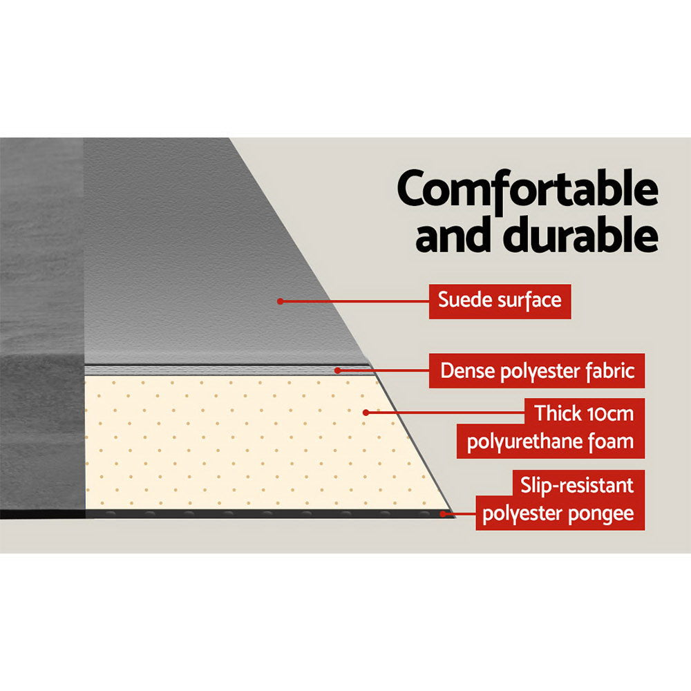 Hlpmedical Weisshorn self-inflating camping mattress, 10cm thick, double grey inflatable sleeping pad for outdoor camping.