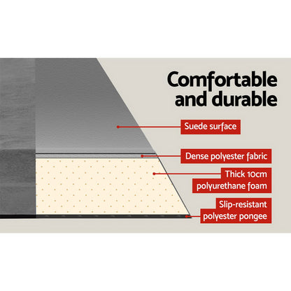 Hlpmedical Weisshorn self-inflating camping mattress, 10cm thick, double grey inflatable sleeping pad for outdoor camping.