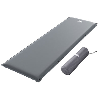Grey Weisshorn self-inflating camping mattress, outdoor inflatable sleeping pad for camping, single size, Hlpmedical brand